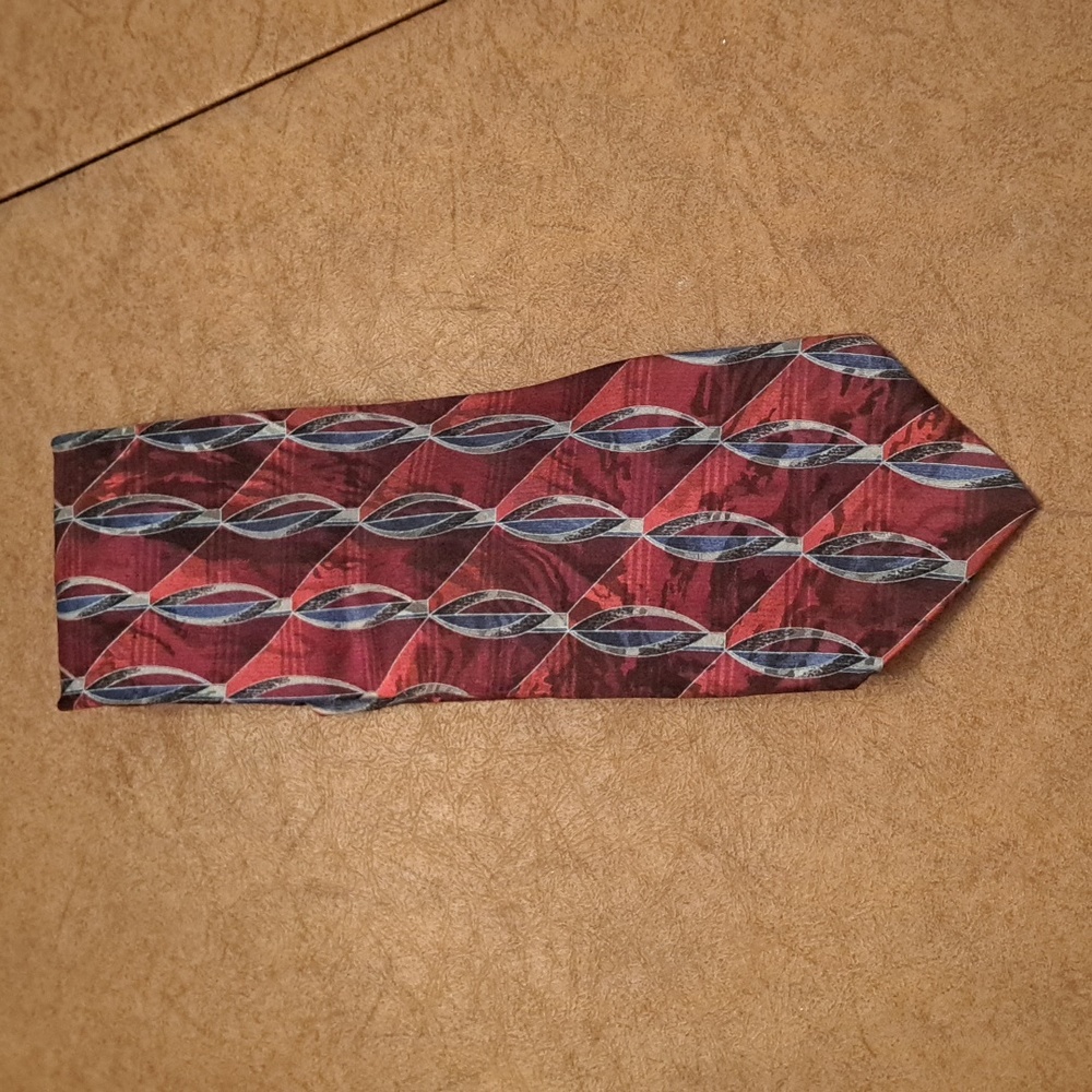 J. Ferrar Red Italian 100% Silk Men's Tie